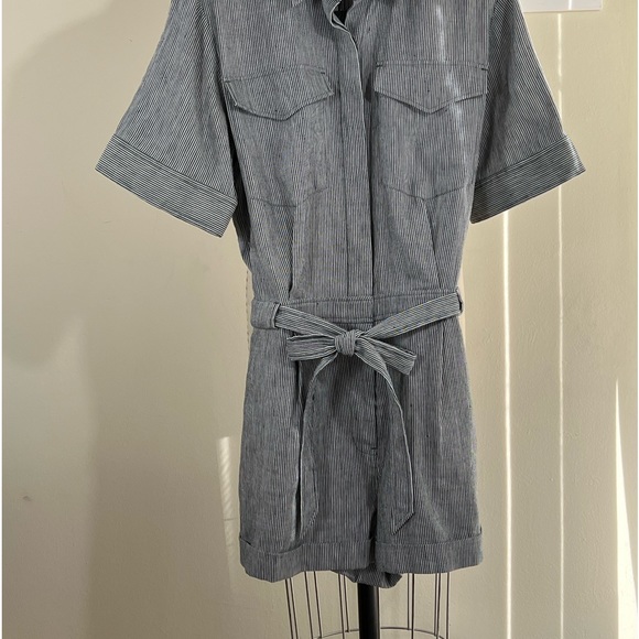 NWT🥼rag & bone Navy Stripe Surplus Romper SZ-10 - Picture 2 of 15